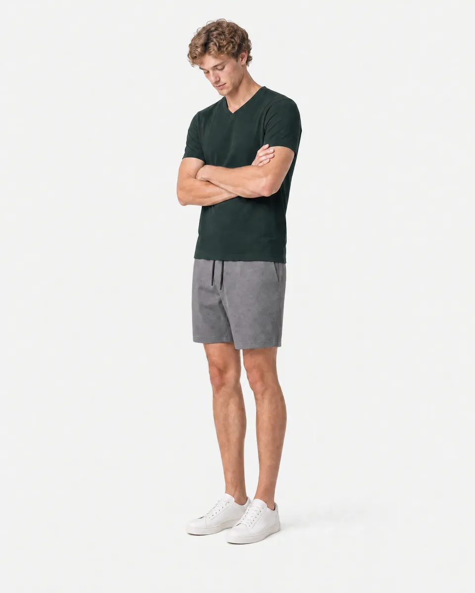 StringKing Men's Pima Terry V-Neck Tee - Sharp Fit, Pine Grove, Full Front Angle - Human Model