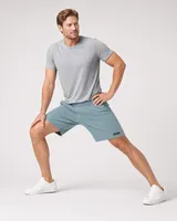 StringKing Men's Polartec Fleece Shorts - Relaxed Fit, Slate, Full Front Angle - Human Model