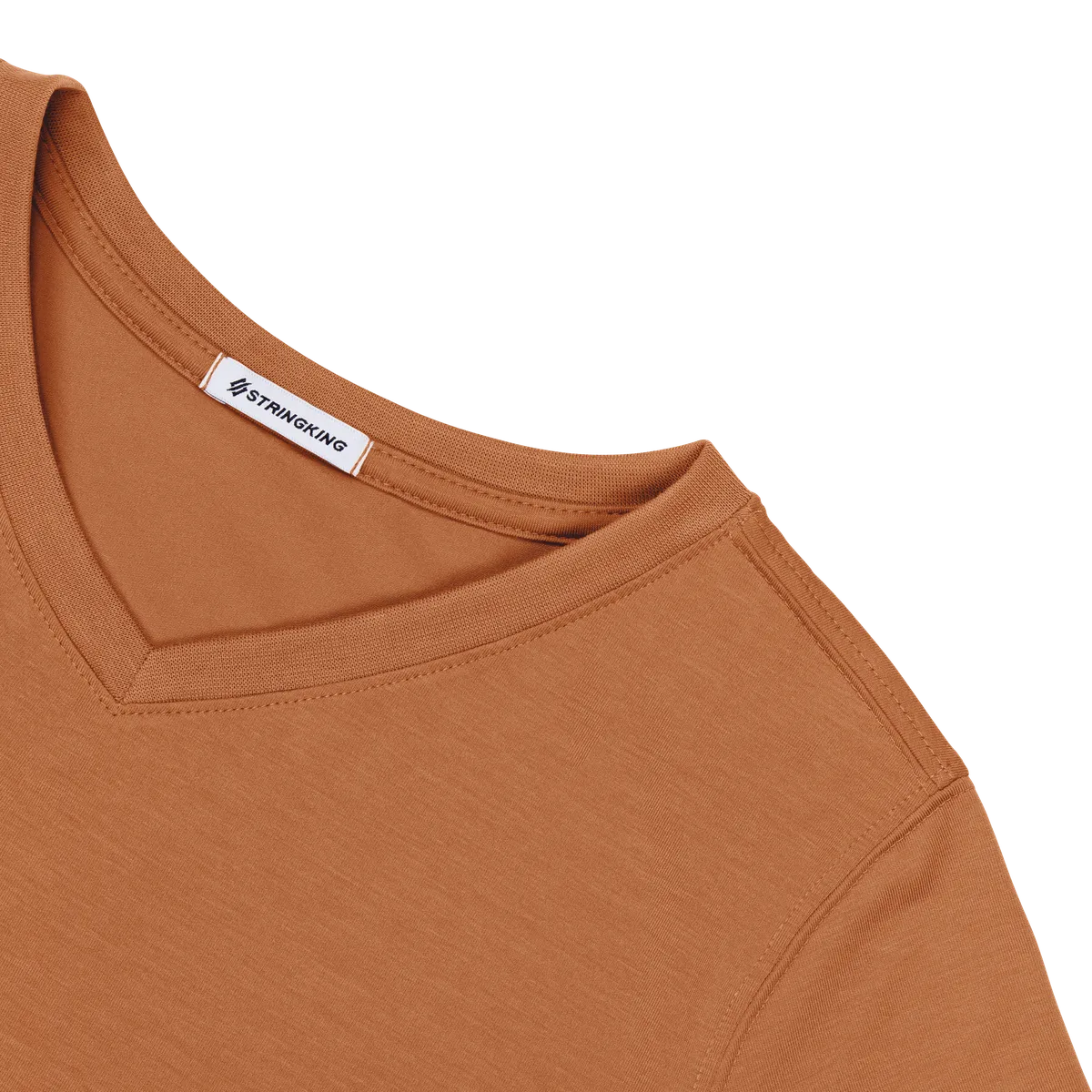 StringKing Women's FlexStyle V-Neck T-Shirt - Sharp Fit, Bombay Brown, Detail
