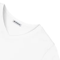 StringKing Women's Pima Cotton Short Sleeve V-Neck T-Shirt - Sharp Fit, White, Detail