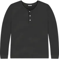 StringKing Men's Pima Terry Henley - Relaxed Fit, Black, Front