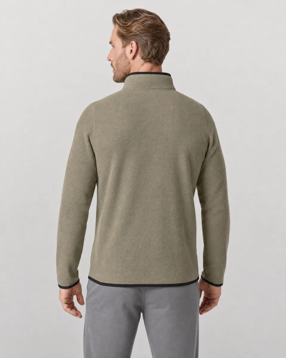 StringKing Men's Polartec Fleece Full Zip with Pockets - Sharp Fit, Mermaid, Full Back - Human Model - Top of head to Mid-thigh