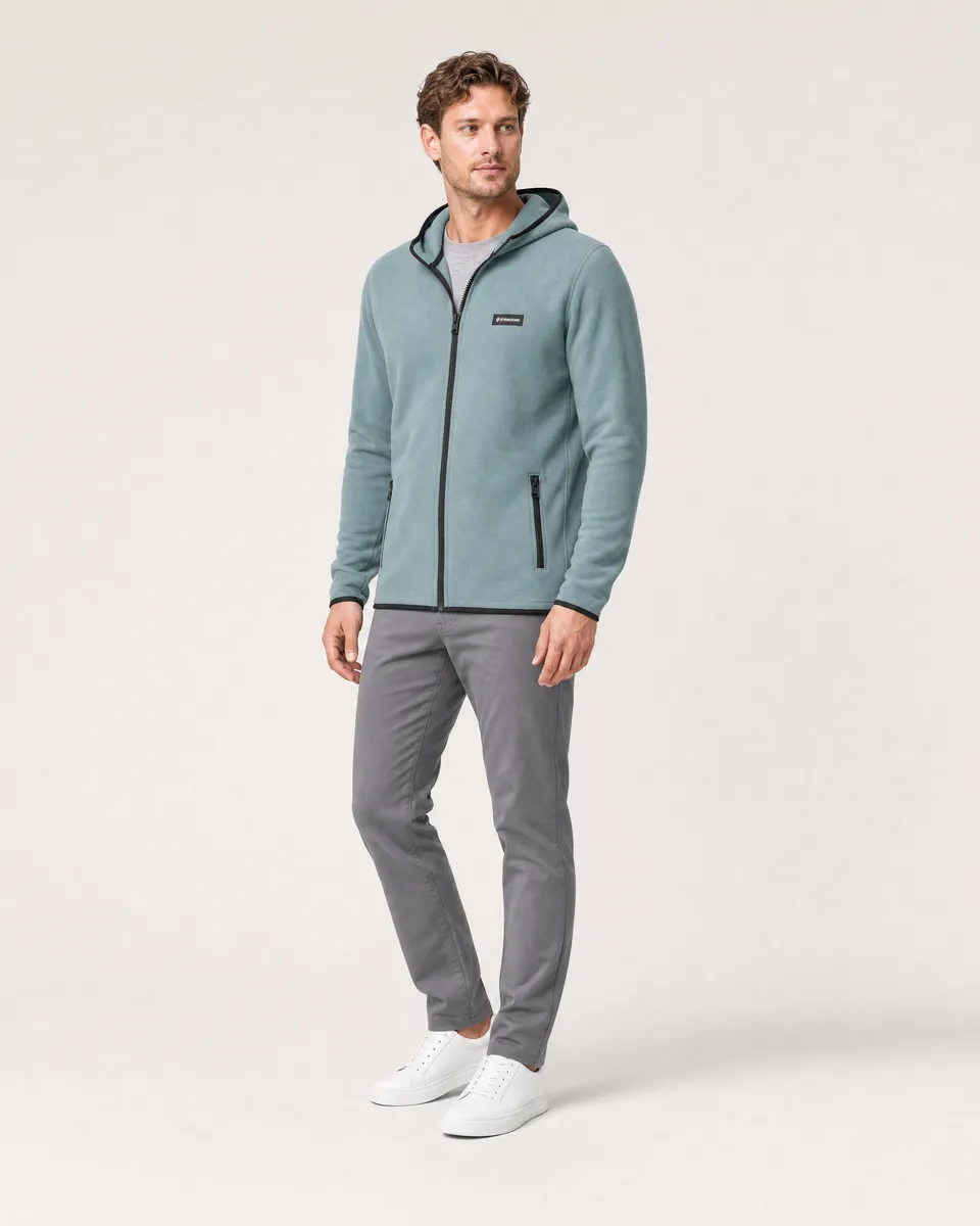 Men's Polartec Fleece Full Zip Hoodie with Pockets | StringKing