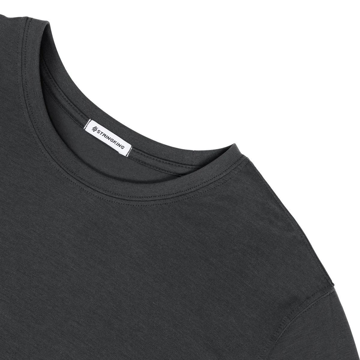 StringKing Men's FlexStyle Long Sleeve Crewneck T-Shirt - Sharp Fit, Moonless Night, Detail