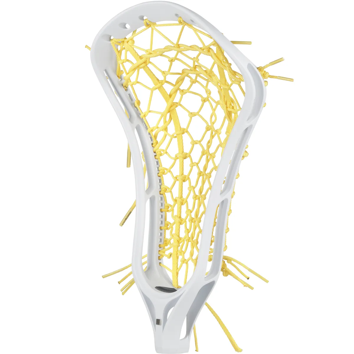 StringKing Women's Legend - Strung, Mid, Tech Trad, White / Yellow, Strung, Angled Front