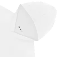 StringKing Men's Pima Terry Short Sleeve Hoodie - Relaxed Fit, White, Detail