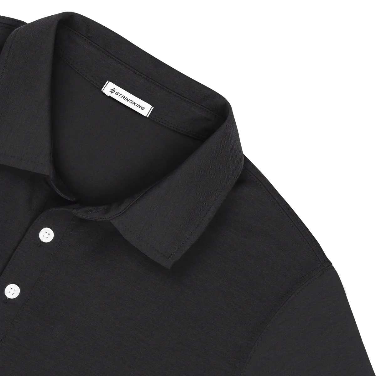 StringKing Men's FlexStyle Short Sleeve Polo - Sharp Fit, Moonless Night, Detail