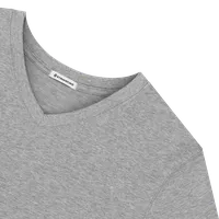 StringKing Men's Pima Cotton V-Neck Sweatshirt - Sharp Fit, Heather Gray, Detail