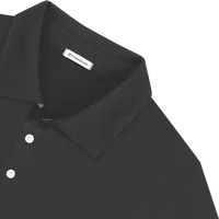 StringKing Men's FlexTech Long Sleeve Polo - Relaxed Fit, Black, Detail