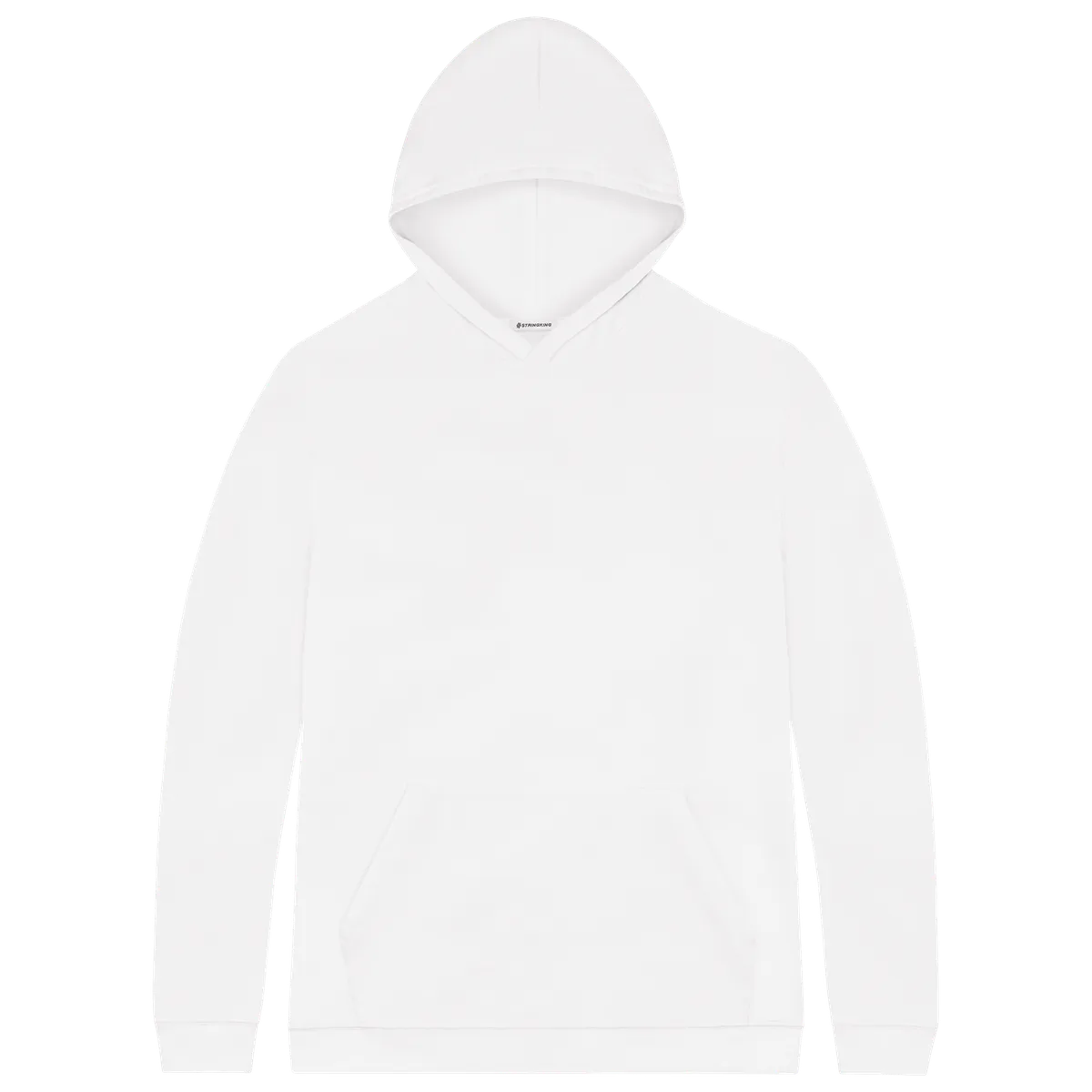 StringKing Men's Pima Cotton Hoodie - Relaxed Fit, White, Front