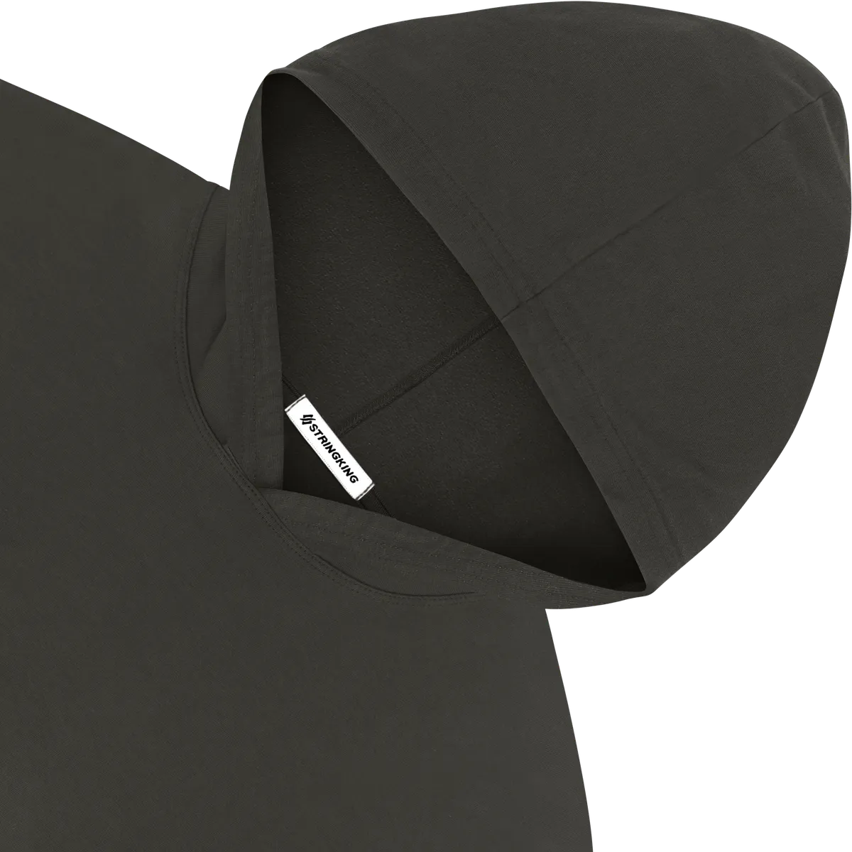 StringKing Men's Pima Jersey Hoodie - Sharp Fit, Peat, Detail