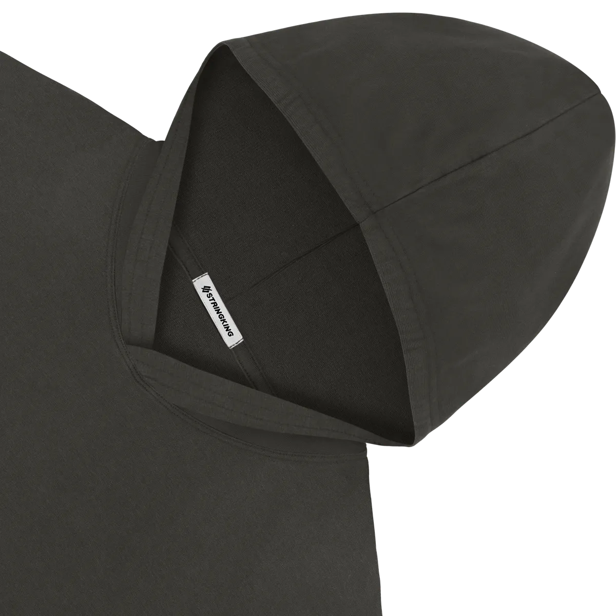 StringKing Men's Pima Terry Hoodie - Relaxed Fit, Peat, Detail