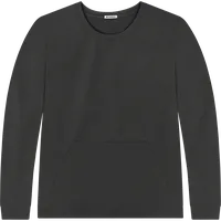 StringKing Men's Pima Terry Crew Sweatshirt - Sharp Fit, Black, Front