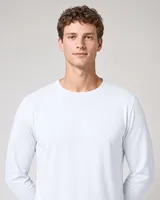 StringKing Men's StayCool Long Sleeve Tee - Sharp Fit, White, Collar Shoulder - Human Model