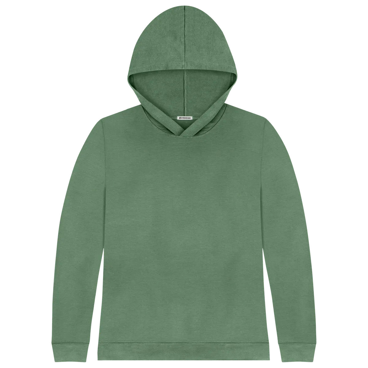 StringKing Women's Pima Cotton Hoodie - Relaxed Fit, Green, Front