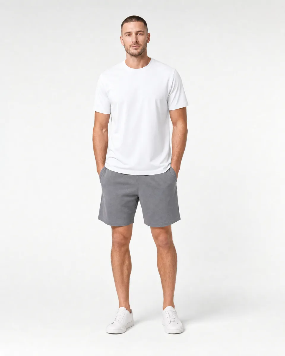 StringKing Men's StayWarm Tee - Relaxed Fit, White, Full Front - Human Model