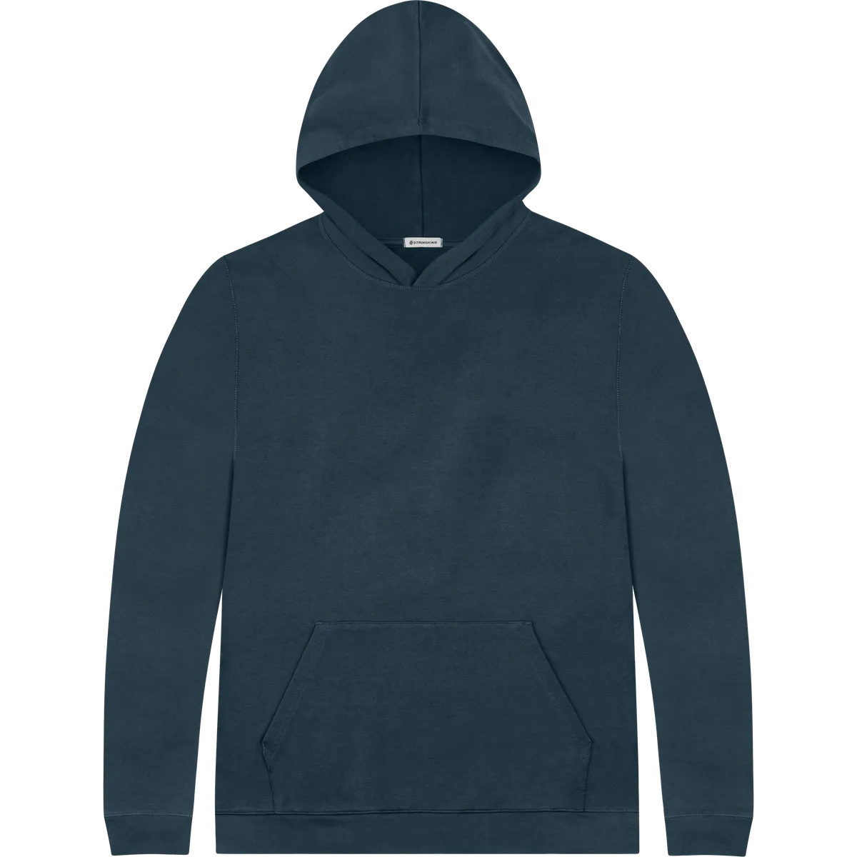 StringKing Men's Pima Cotton Hoodie - Relaxed Fit, Navy, Front