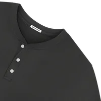 StringKing Men's Pima Jersey Henley - Sharp Fit, Black, Detail