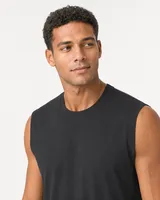StringKing Men's StayWarm Tank Top - Relaxed Fit, Black, Collar Shoulder - Human Model