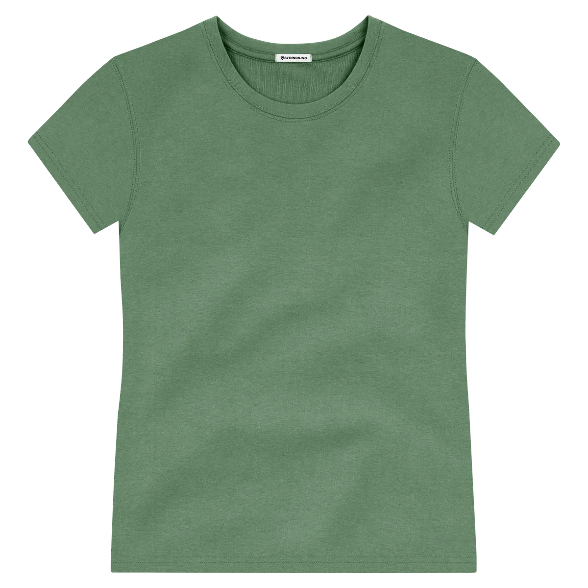 StringKing Women's Heavy Pima Cotton T-Shirt - Sharp Fit, Green, Front