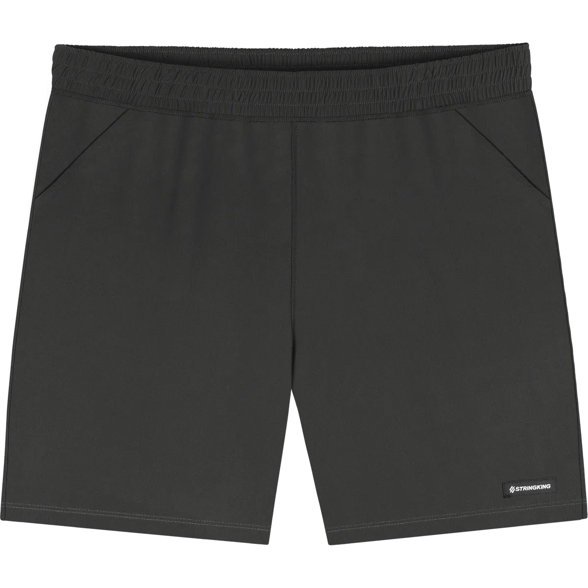 StringKing Men's Nylon Game Shorts - Sharp Fit, Black, Front
