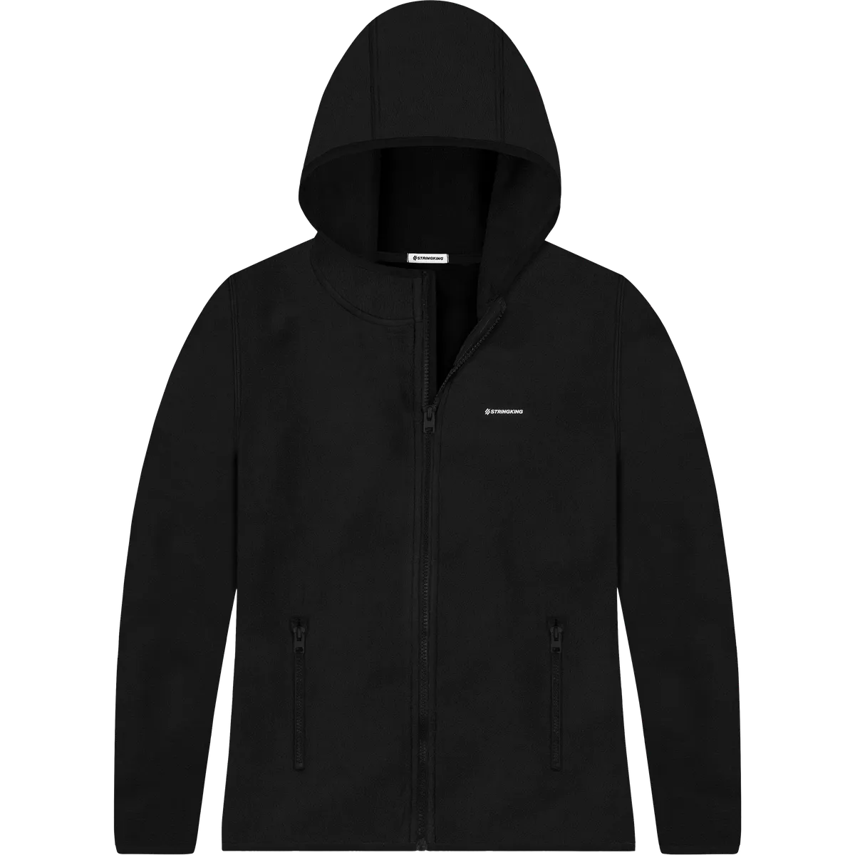 StringKing Women's Polartec Fleece Full Zip Hoodie with Pockets - Relaxed Fit, Meteorite, Front