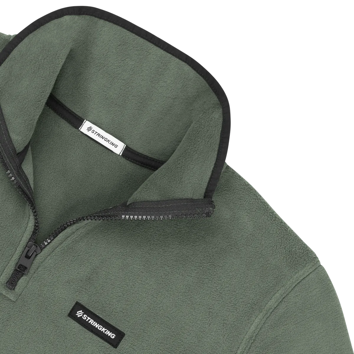 StringKing Men's Polartec Fleece Quarter Zip Pro - Relaxed Fit, Avenue Green, Detail