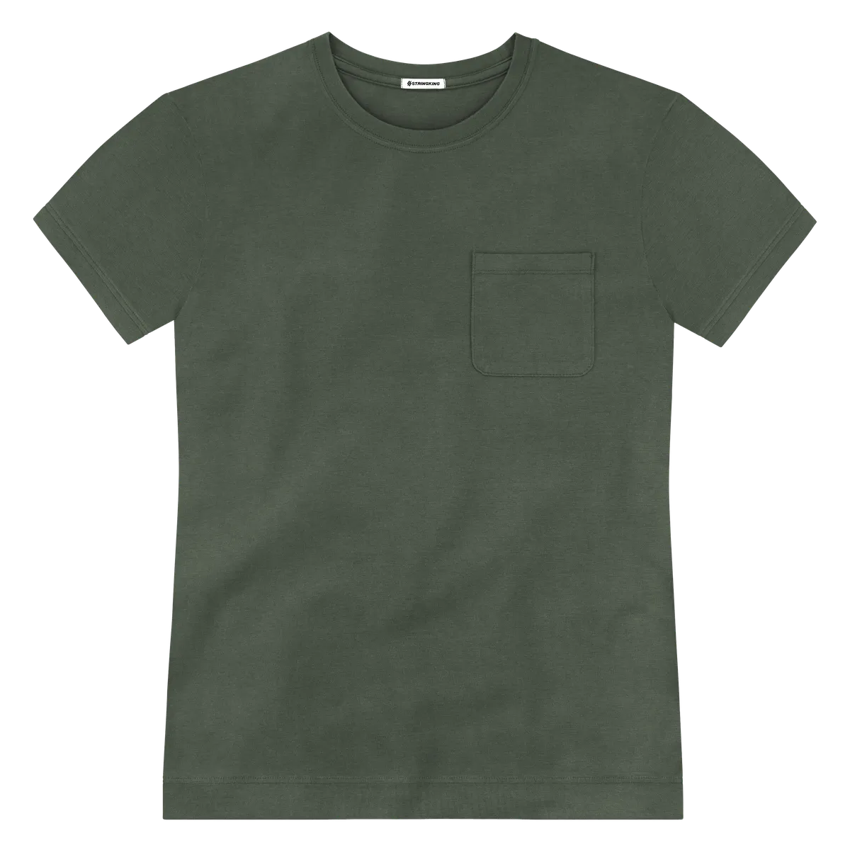 StringKing Men's Pima Jersey Pocket Tee Multi - Sharp Fit, Moss, Front