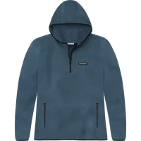 StringKing Women's Polartec Fleece Quarter Zip Hoodie with Pockets - Relaxed Fit, Indian Teal, Front