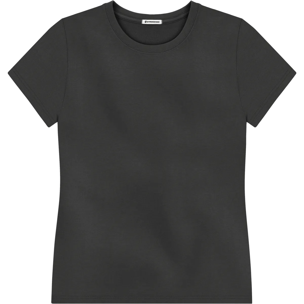 StringKing Women's Pima Terry Tee - Sharp Fit, Black, Front