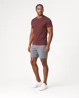 StringKing Men's Pima Jersey Tee - Sharp Fit, New Maroon, Full Front Angle - Human Model