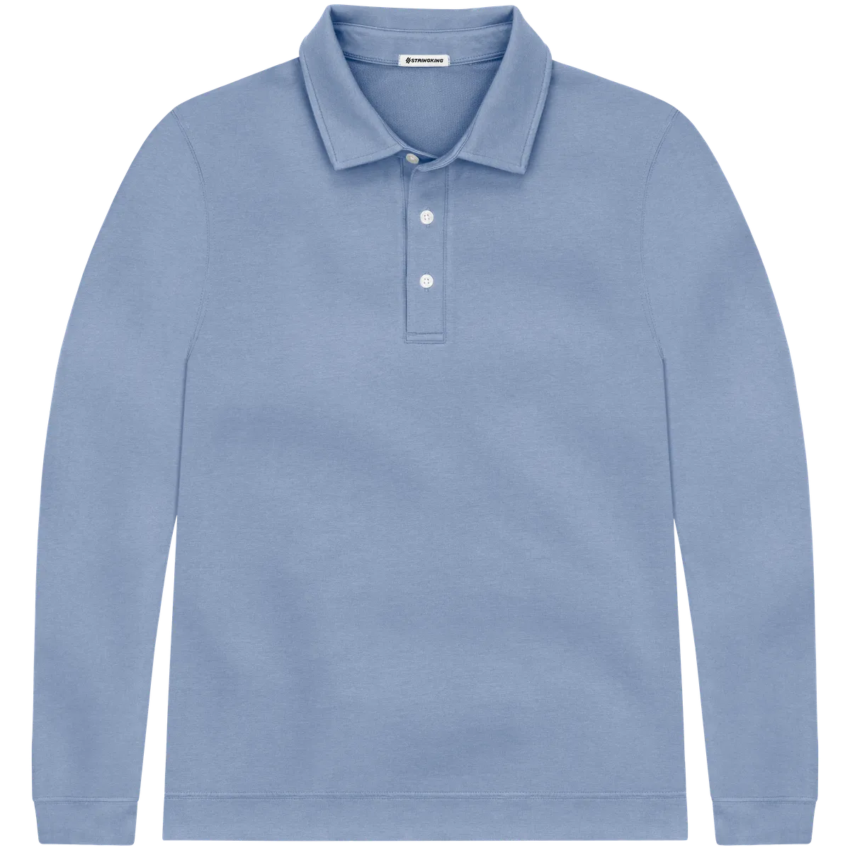 StringKing Men's Pima Cotton Polo Sweatshirt - Sharp Fit, Slate Blue, Front