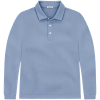 StringKing Men's Pima Cotton Polo Sweatshirt - Sharp Fit, Slate Blue, Front