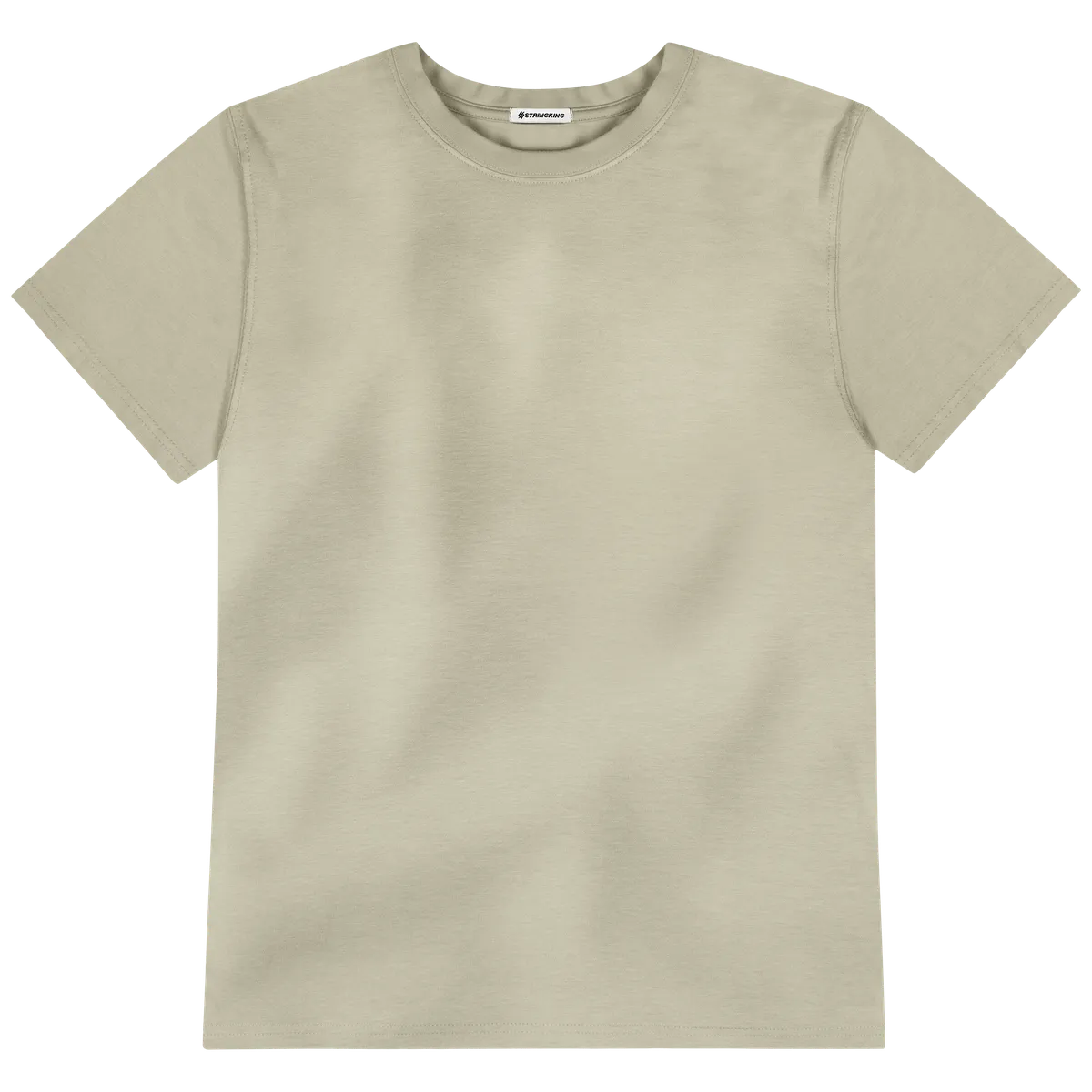 StringKing Men's Pima Cotton Short Sleeve Crewneck T-Shirt - Relaxed Fit, Khaki Green, Front