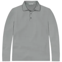 StringKing Men's StayCool Long Sleeve Polo - Sharp Fit, Gray, Front