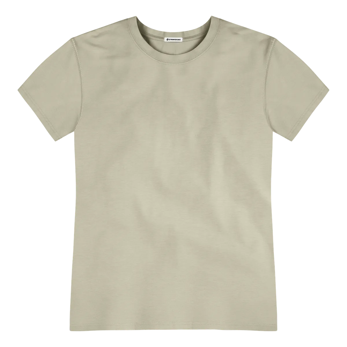 StringKing Men's Pima Cotton Short Sleeve Crewneck T-Shirt - Sharp Fit, Khaki Green, Front