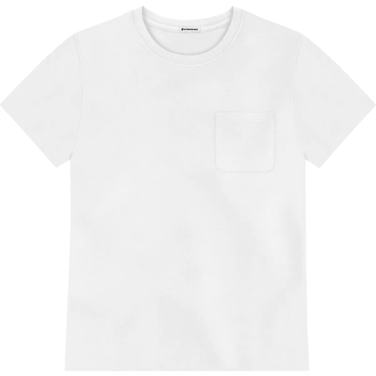 StringKing Men's Pima Jersey Pocket Tee - Relaxed Fit, White, Front