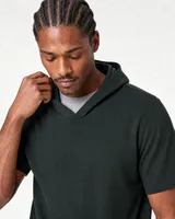 StringKing Men's Pima Terry Short Sleeve Hoodie - Sharp Fit, Pine Grove, Collar Shoulder - Human Model