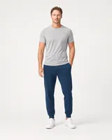 StringKing Men's StayWarm Joggers - Relaxed Fit, Navy Blue, Full Front - Human Model