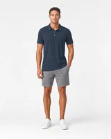 StringKing Men's Pima Terry Polo - Relaxed Fit, Navy, Full Front - Human Model - Top of head to Knees