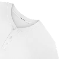 StringKing Men's Pima Jersey Short Sleeve Henley - Relaxed Fit, White, Detail