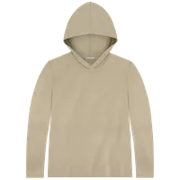 StringKing Women's Pima Cotton Lightweight Hoodie - Sharp Fit, Warm Khaki, Front