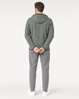 StringKing Men's Polartec Fleece Full Zip Hoodie with Pockets - Sharp Fit, Avenue Green, Full Back - Human Model - Top of head to Mid-thigh