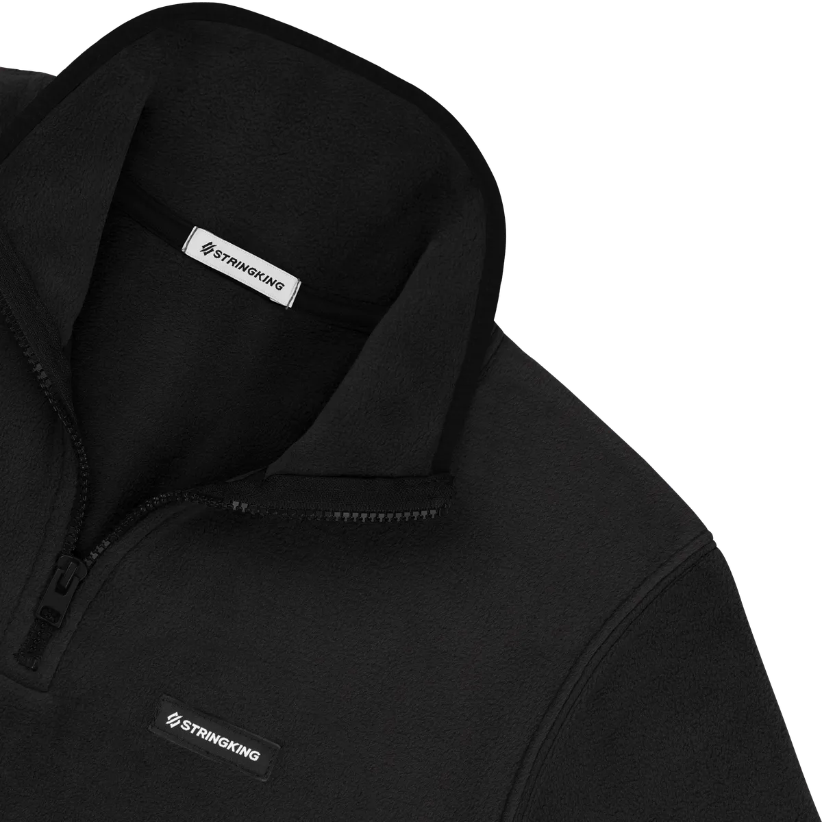 StringKing Men's Polartec Fleece Quarter Zip Pro - Sharp Fit, Meteorite, Detail