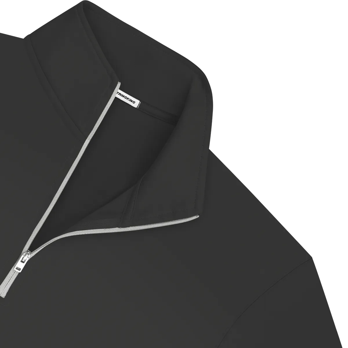 StringKing Men's StayCool Quarter Zip - Relaxed Fit, Black, Detail