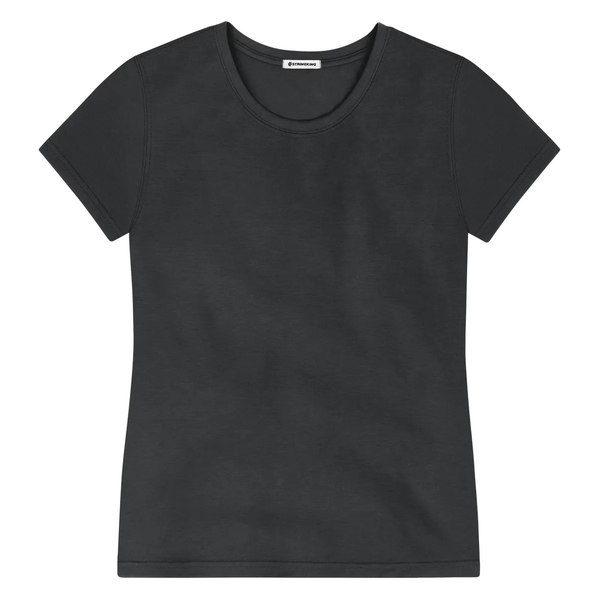 StringKing Women's FlexStyle Short Sleeve Crewneck T-Shirt - Sharp Fit, Moonless Night, Front