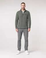 StringKing Men's Polartec Fleece Quarter Zip with Pockets - Sharp Fit, Avenue Green, Full Front - Human Model