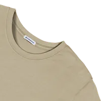 StringKing Men's Pima Cotton Short Sleeve Crewneck T-Shirt - Relaxed Fit, Warm Khaki, Detail