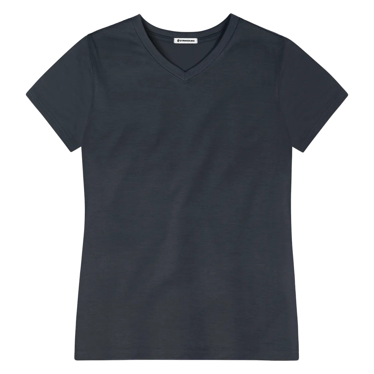 StringKing Women's FlexStyle Short Sleeve V-Neck T-Shirt - Sharp Fit, India Ink, Front