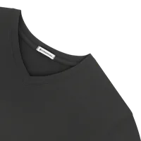 StringKing Women's Pima Terry Long Sleeve V-Neck Tee - Sharp Fit, Black, Detail
